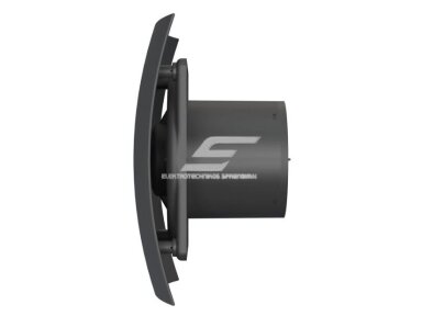 Ventiliatorius su atbuliniu vožtuvu | sklende | D100 | 230V | 220x175x123mm | IP24 | plastikinis | matinės juodos spalvos | BR4SMJ Ventiliatorius su atbuliniu vožtuvu | sklende | D100 | 230V | 220x175x123mm | IP24 | plastikinis | matinės juodos spalvos | BR4SMJ