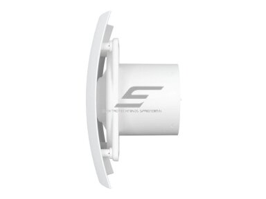 Ventiliatorius su atbuliniu vožtuvu | sklende | D100 | 230V | 220x175x123mm | IP24 | plastikinis | matinės baltos spalvos | BR4SMB