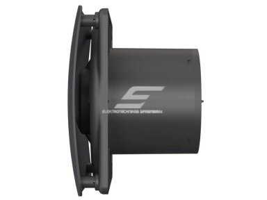 Ventiliatorius su atbuliniu vožtuvu | sklende | D125 | 230V | 200x200x123mm | IP24 | plastikinis | matinės juodos spalvos | OIR5SMJ