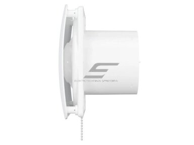 Ventiliatorius su atbuliniu vožtuvu | sklende | su virvele | D125 | 230V | 200x200x123mm | IP24 | plastikinis | baltos spalvos | OIR5S2