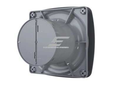 Ventiliatorius su atbuliniu vožtuvu | sklende | D125 | 230V | 200x200x123mm | IP24 | plastikinis | tamsiai pilkos spalvos | OIR5STP