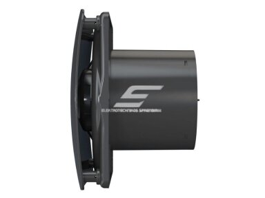 Ventiliatorius su atbuliniu vožtuvu | sklende | D125 | 230V | 200x200x123mm | IP24 | plastikinis | juodos spalvos | OIR5SJ