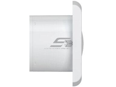 Ventiliatorius su atbuliniu vožtuvu | sklende | D100 | 230V | 151x151x70mm | IP24 | plastikinis | baltos spalvos | WD100BB