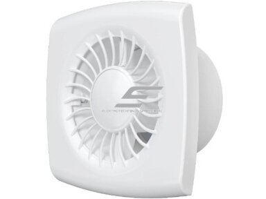 Ventiliatorius su atbuliniu vožtuvu | sklende | D120 | 230V | 181x181x69mm | IP24 | plastikinis | baltos spalvos | WD120BB