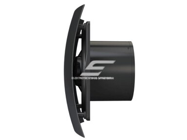 Ventiliatorius su atbuliniu vožtuvu | sklende | D125 | 230V | 237x190x137mm | IP24 | plastikinis | juodos spalvos | BR5SJ