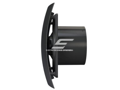 Ventiliatorius su atbuliniu vožtuvu | sklende | D125 | 230V | 237x190x137mm | IP24 | plastikinis | matinės juodos spalvos | BR5SMJ