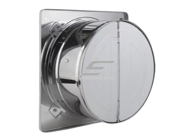Ventiliatorius su atbuliniu vožtuvu | sklende | D150 | 32W | 230V | 190x190x135mm | nerūdijantis plienas