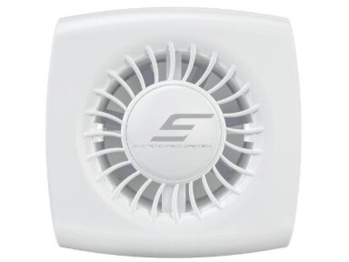 Ventiliatorius su atbuliniu vožtuvu | sklende | su laikmačiu | D120 | 230V | 181x181x69mm | IP24 | plastikinis | baltos spalvos | WD120STE