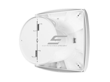 Ventiliatorius su atbuliniu vožtuvu | sklende | su laikmačiu | D120 | 230V | 181x181x69mm | IP24 | plastikinis | baltos spalvos | WD120STE