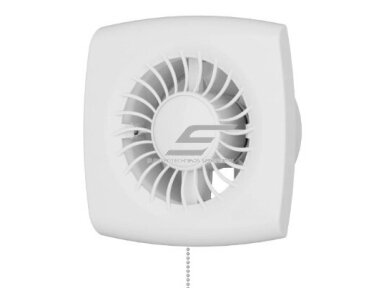 Ventiliatorius su atbuliniu vožtuvu | sklende | su virvele | D100 | 230V | 151x151x70mm | IP24 | plastikinis | baltos spalvos | WD100S2