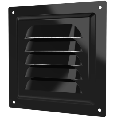 Ventilation grille | for ventilation systems | with mesh | 125×125 mm | black color | galvanized steel Ventilation grille | for ventilation systems | with mesh | 125×125 mm | black color | galvanized steel