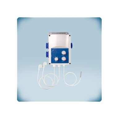 Temperature-based fan speed and electric heater controller | 5-35°C | 6A | 230VAC | Schuko sockets | Sentera Controls | GTEE1-60-DT