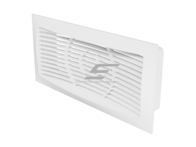 Ventiliacijos grotelės | vėdinimo sistemoms | 120x250mm | kvadratinės | su falnšu | baltos spalvos | plastikinės
