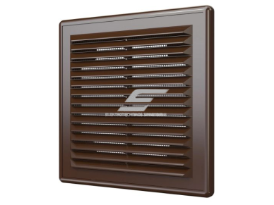 Ventiliacijos grotelės | vėdinimo sistemoms | 150x150mm | kvadratinės | išorinės | nuimamos | rudos spalvos | plastikinės