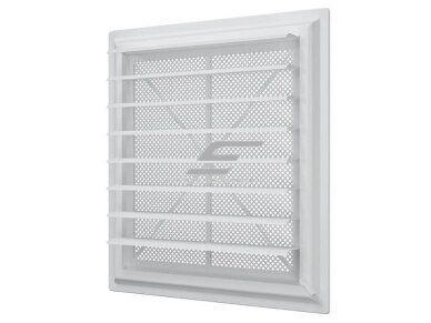 Ventiliacijos grotelės | vėdinimo sistemoms | su reguliuojamomis sklendėmis | 442x402mm | kvadratinės | balta spalva | plastikinės | 4044GRZ