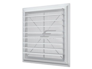Ventiliacijos grotelės | vėdinimo sistemoms | su reguliuojamomis sklendėmis | 483x452mm | kvadratinės | balta spalva | plastikinės | 4548GRZ