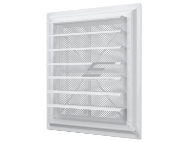 Ventiliacijos grotelės | vėdinimo sistemoms | su reguliuojamomis sklendėmis | 399x349mm | kvadratinės | balta spalva | plastikinės | 3540GRZ