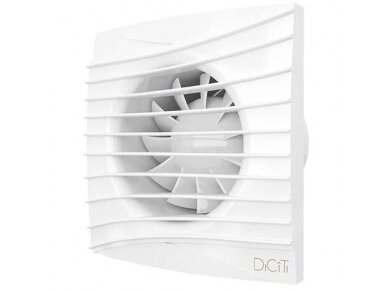 Ventiliatorius su atbuliniu vožtuvu sklende | D100 | 230V | 155x155x108mm | plastikas | balta | TY4STT