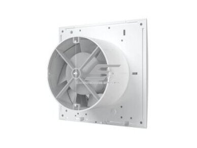 Ventiliatorius su atbuliniu vožtuvu sklende | D100 | su laikmačiu | 150x150x82mm | plastikas | balta