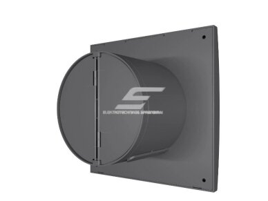 Ventiliatorius su atbuliniu vožtuvu | sklende | D100 | 230V | 155x155x101mm | IP24 | plastikinis | tamsiai pilkos spalvos | AU4STP 2 Ventiliatorius su atbuliniu vožtuvu | sklende | D100 | 230V | 155x155x101mm | IP24 | plastikinis | tamsiai pilkos spalvos | AU4STP 2