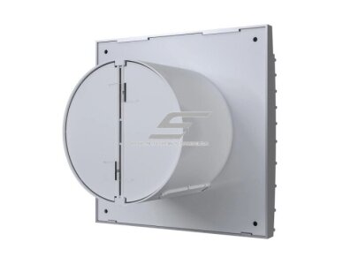 Ventiliatorius su atbuliniu vožtuvu | sklende | D100 | 230V | 155x155x108mm | IP24 | plastikinis | pilkos spalvos | TY4SP 2