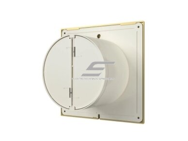 Ventiliatorius su atbuliniu vožtuvu | sklende | D100 | 230V | 160x160x92mm | IP24 | plastikinis | aukso/šampano spalvos | PL4SA 1 Ventiliatorius su atbuliniu vožtuvu | sklende | D100 | 230V | 160x160x92mm | IP24 | plastikinis | aukso/šampano spalvos | PL4SA 1