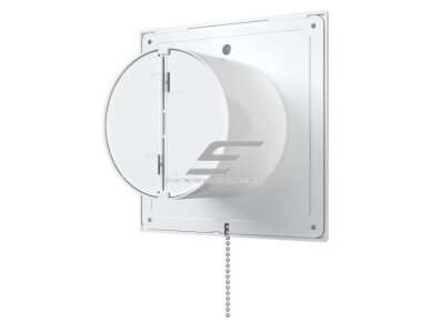 Ventiliatorius su atbuliniu vožtuvu | sklende | su virvute | D100 | 230V | 160x160x92mm | IP24 | plastikinis | baltos spalvos | PL4S2 1