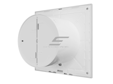 Ventiliatorius su atbuliniu vožtuvu sklende | D100 | 230V | 150x150x95mm | plastikas | matinės baltos spalvos | IP45 | PL43 2