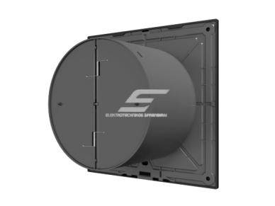 Ventiliatorius su atbuliniu vožtuvu sklende | D140 | 220V | 160x160x125mm | plastikas | tamsiai pilkos spalvos | IP45 | PL43 2