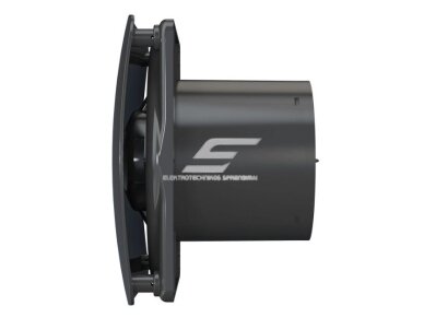 Ventiliatorius su atbuliniu vožtuvu | sklende | D100 | 230V | 170x170x118mm | IP24 | plastikinis | juodos spalvos | OIR4SJ 1