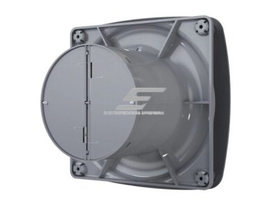 Ventiliatorius su atbuliniu vožtuvu | sklende | D100 | 230V | 170x170x118mm | IP24 | plastikinis | tamsiai pilkos spalvos | OIR4STP 2 Ventiliatorius su atbuliniu vožtuvu | sklende | D100 | 230V | 170x170x118mm | IP24 | plastikinis | tamsiai pilkos spalvos | OIR4STP 2