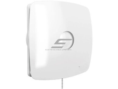Ventiliatorius su atbuliniu vožtuvu | sklende | su virvele | D100 | 230V | 170x170x118mm | IP24 | plastikinis | baltos spalvos | OIR4S2