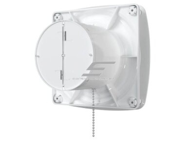 Ventiliatorius su atbuliniu vožtuvu | sklende | su virvele | D100 | 230V | 170x170x118mm | IP24 | plastikinis | baltos spalvos | OIR4S2 2
