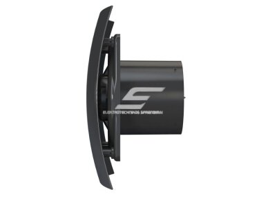Ventiliatorius su atbuliniu vožtuvu | sklende | D100 | 230V | 220x175x123mm | IP24 | plastikinis | juodos spalvos | BR4SJ 1