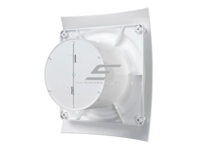 Ventiliatorius su atbuliniu vožtuvu | sklende | D125 | 230V | 237x190x137mm | IP24 | plastikinis | baltos spalvos | BR5S 2