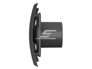 Ventiliatorius su atbuliniu vožtuvu | sklende | D100 | 230V | 220x175x123mm | IP24 | plastikinis | matinės juodos spalvos | BR4SMJ 1