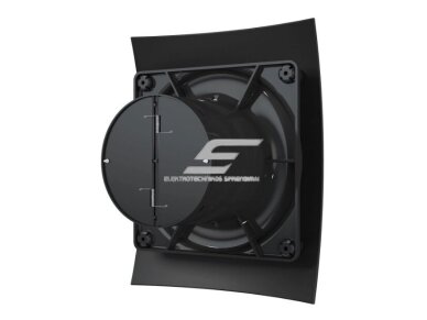 Ventiliatorius su atbuliniu vožtuvu | sklende | D100 | 230V | 220x175x123mm | IP24 | plastikinis | matinės juodos spalvos | BR4SMJ 2