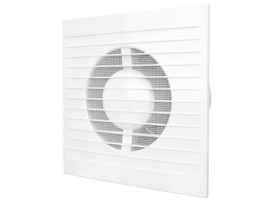 Ventiliatorius su atbuliniu vožtuvu sklende | D100 | su valdikliu | 160x160x92mm | plastikas | balta Ventiliatorius su atbuliniu vožtuvu sklende | D100 | su valdikliu | 160x160x92mm | plastikas | balta
