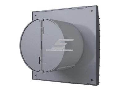 Ventiliatorius su atbuliniu vožtuvu | sklende | D125 | 230V | 175x175x117,5mm | IP24 | plastikinis | tamsiai pilkos spalvos | TY5STP 2 Ventiliatorius su atbuliniu vožtuvu | sklende | D125 | 230V | 175x175x117,5mm | IP24 | plastikinis | tamsiai pilkos spalvos | TY5STP 2