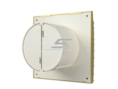 Ventiliatorius su atbuliniu vožtuvu | sklende | D125 | 230V | 175x175x117,5mm | IP24 | plastikinis | aukso/šampano spalvos | TY5SA 2