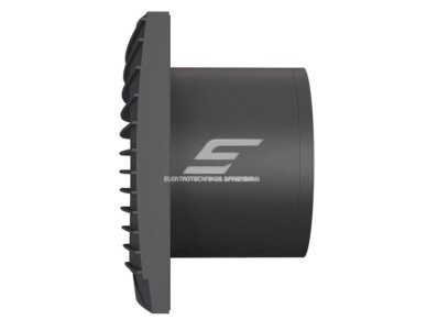 Ventiliatorius su atbuliniu vožtuvu | sklende | D125 | 230V | 175x175x117,5mm | IP24 | plastikinis | matinės juodos spalvos | TY5SMJ 1