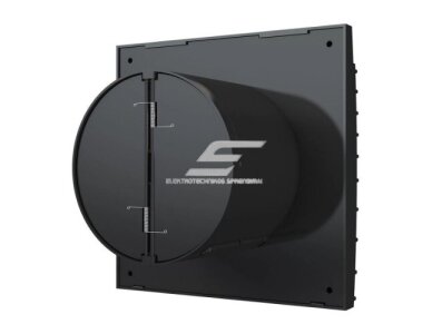 Ventiliatorius su atbuliniu vožtuvu | sklende | D125 | 230V | 175x175x117,5mm | IP24 | plastikinis | matinės juodos spalvos | TY5SMJ 2
