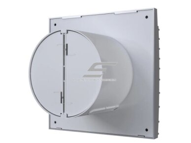 Ventiliatorius su atbuliniu vožtuvu | sklende | D125 | 230V | 175x175x117,5mm | IP24 | plastikinis | pilkos spalvos | TY5SP 2