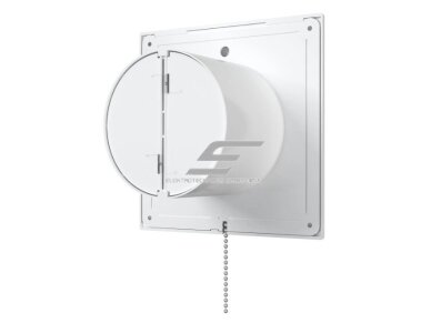 Ventiliatorius su atbuliniu vožtuvu | sklende | su virvute | D125 | 230V | 180x180x99,5mm | IP24 | plastikinis | baltos spalvos | PL5S2 2 Ventiliatorius su atbuliniu vožtuvu | sklende | su virvute | D125 | 230V | 180x180x99,5mm | IP24 | plastikinis | baltos spalvos | PL5S2 2