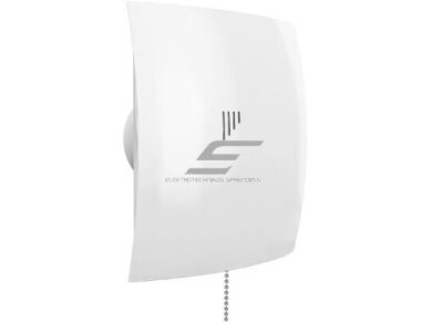 Ventiliatorius su atbuliniu vožtuvu | sklende | su virvele | D125 | 230V | 237x190x137mm | IP24 | plastikinis | baltos spalvos | BR5S2