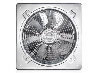Ventiliatorius su atbuliniu vožtuvu | sklende | D150 | 32W | 230V | 190x190x135mm | nerūdijantis plienas