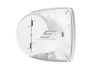 Ventiliatorius su atbuliniu vožtuvu | sklende | su laikmačiu | D120 | 230V | 181x181x69mm | IP24 | plastikinis | baltos spalvos | WD120STE 1