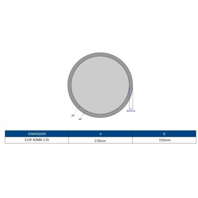 Spogulis | 3x palielinājums | ar matētu malu | apaļš | 170mm 1