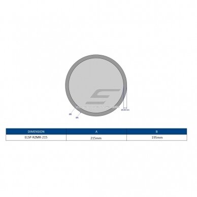 Peegel | 3x suurendus | liivapritsitud servaga | ümmargune | 215mm 1 Peegel | 3x suurendus | liivapritsitud servaga | ümmargune | 215mm 1