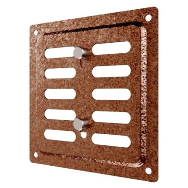 Ventilation grille | for ventilation systems | 100×100 mm | copper color | galvanized steel